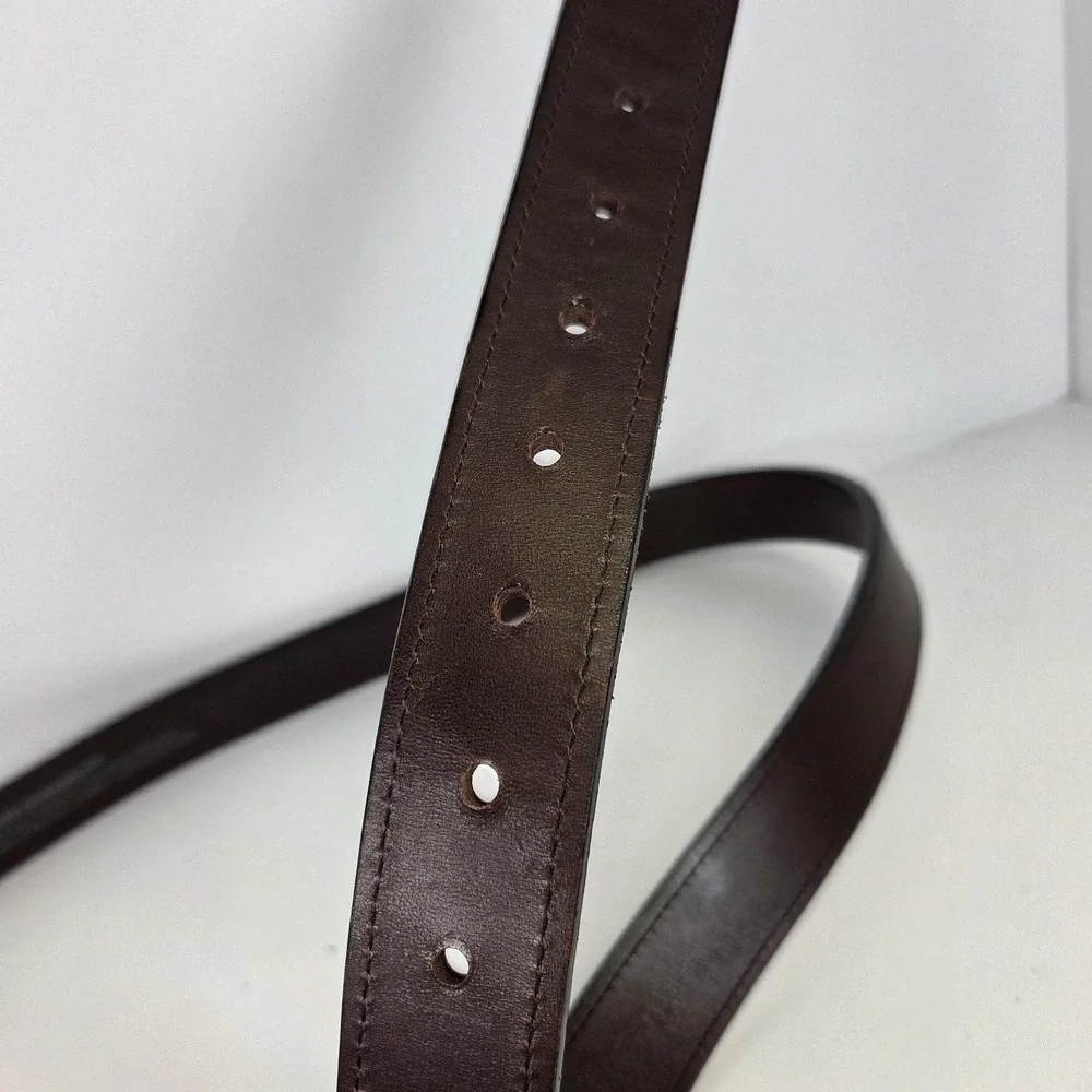Duluth Trading Co Belt Mens 46 Brown Full Grain Leather Work Buckle Made In USA